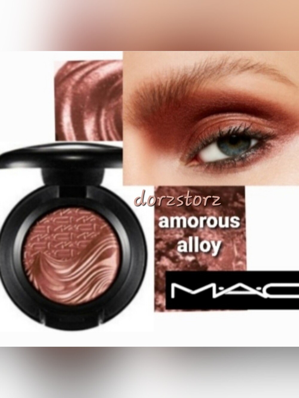 MAC Eye Shadow • AMOROUS ALLOY • Metallic Taupe • .04 oz • New in box -Soft Glam